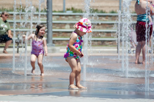 Children at the water park