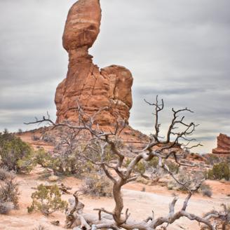 Balanced rock looked very intriguing to me.  It really looks like the large boulder could roll off without much weather to persuade it.  