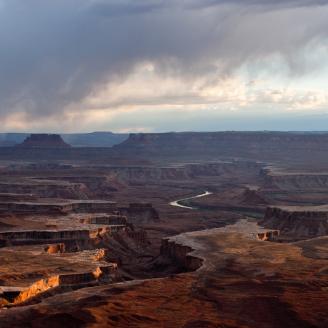 Storm arrives at sunset - Green River Overlook, Canyonlands National Park